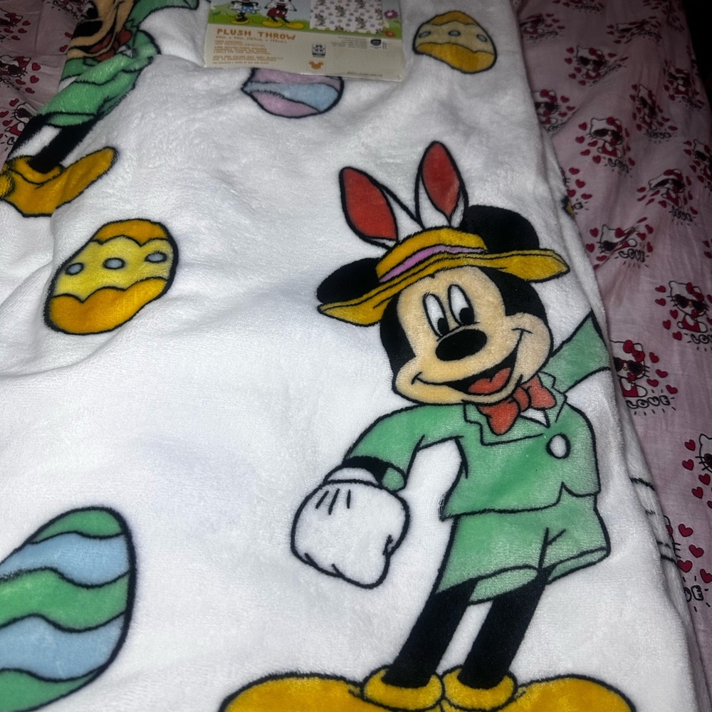 Disney Easter Mickey Mouse Plush Throw Blanket